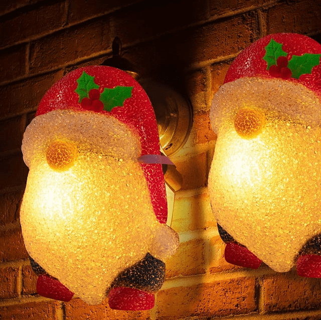 2 Pack Christmas Porch Light Covers, Santa Claus Gnome Christmas
