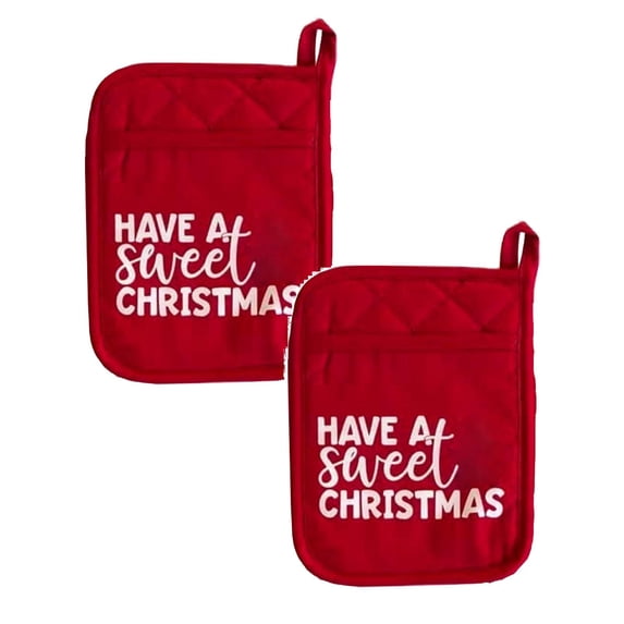 Granny Kitchen Pot Holders With Pockets - 'Everything Tastes Better When Granny Makes It' Heat Resistant Mitts