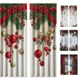 thumbnail image 1 of 2 Pack Christmas Red Snowflake Curtains, Washable Semi Sheer Festive Window Drapes For Living Room Xmas Party Home Decoration, 1 of 6