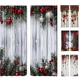thumbnail image 1 of 2 Pack Christmas Red Snowflake Curtains, Washable Semi Sheer Festive Window Drapes For Living Room Xmas Party Home Decoration, 1 of 5