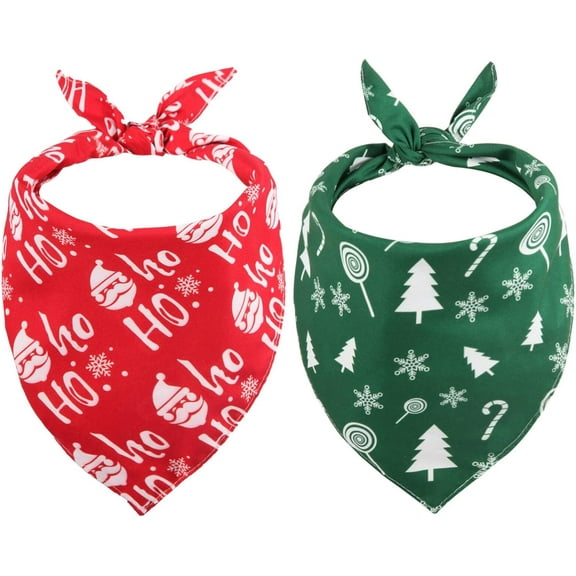 2 Pack Christmas Thanksgiving Fall Dog Bandanas, for Dog, Pet Scarf for Boy Girl, Holiday Bandana Bibs Handkerchief for Large and Extra Large Dogs