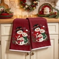 thumbnail image 1 of 2 Pack Christmas Towels, Christmas Hand Towels, Christmas Decorations Snowman Printed Bathroom Hand Towels Kitchen Dish Towels Decor Holiday Winter Gift, 1 of 7