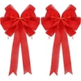 thumbnail image 1 of 2 Pack Christmas Tree Bows 12x20inch Large Burlap Wreath Bow with Glitter String for Christmas Tree Topper,Home Front Door Decor,Easter Bow, Valentines and Party Decor, 1 of 6