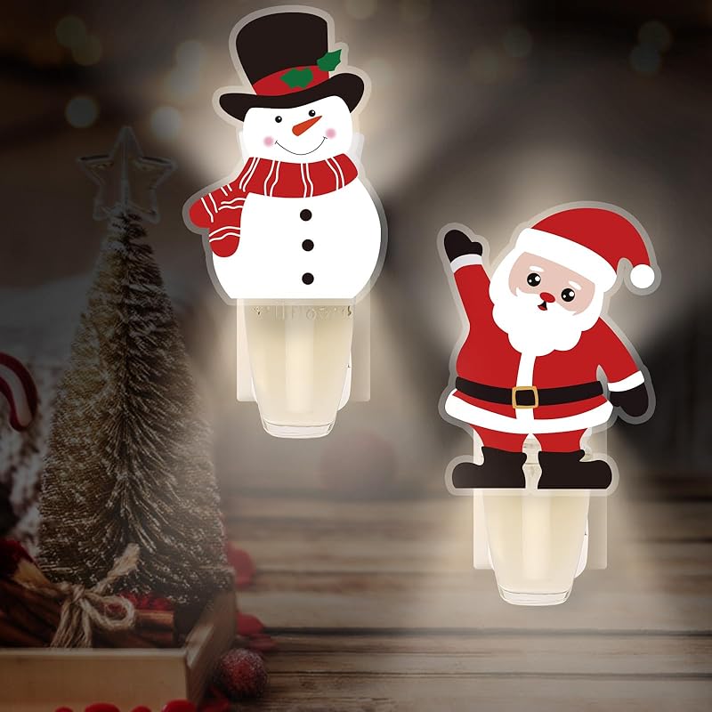 2 Pack Christmas Wall Fragrance Plug in with Night Light, Compatible ...