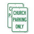 thumbnail image 1 of (2 Pack) Church Parking Only | 12" X 18" Heavy-Gauge Aluminum Sign | Rust Free Aluminum, Weather Resistant, Waterproof, Fade Resistant, 2 Pre-drilled Holes, 1 of 4