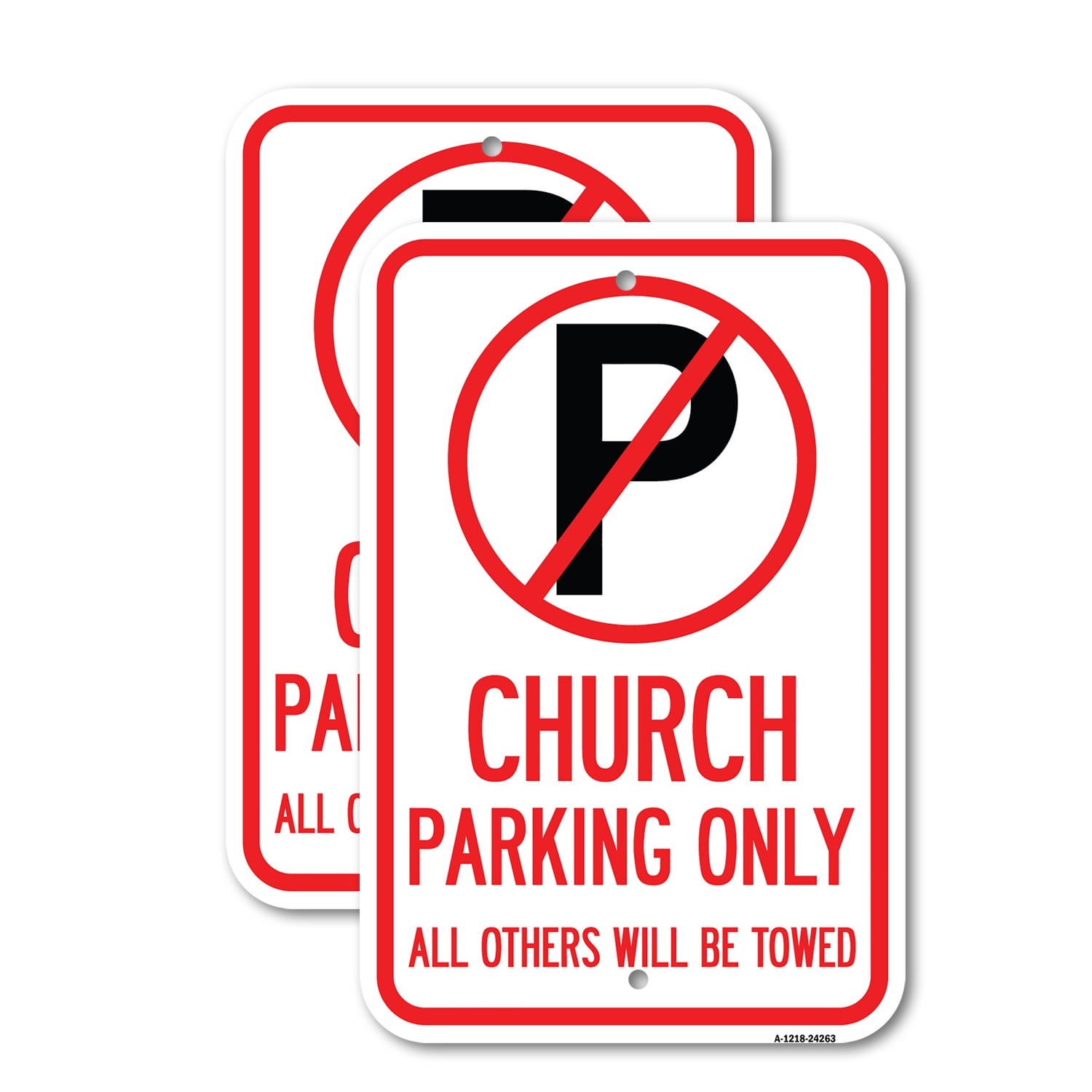 (2 Pack) Church Parking Only All Others Will Be Towed with No Parking ...
