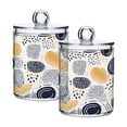 thumbnail image 1 of 2 Pack Circle and Dot Doodle Qtip Holder Dispenser Clear Plastic Storage Apothecary Jars for Cotton Swabs Balls Pads Floss, 1 of 7