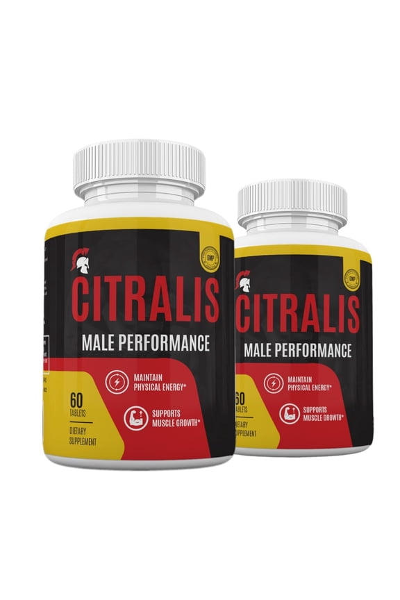 (2 Pack) Citralis Pills Advanced Formula, Citralis Male Supplement for Strength & Performance - 120 Count