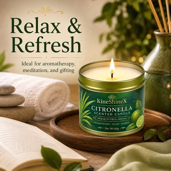 2Packs Citronella Bug Repellent Tin Candles, Natural Soy Wax Lime Citrus Fragrance Candle with Metal Lid, Portable Outdoor Aromatherapy Decor Candle for Patio Camping Backyard Indoor Home Atmosphere