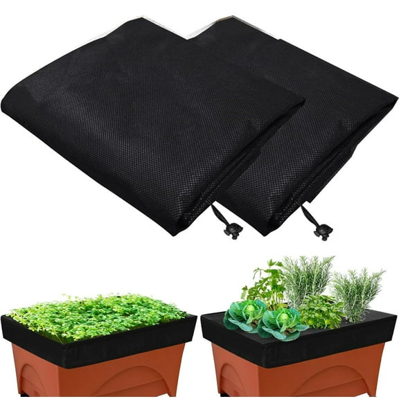 2 Pack City Pickers Mulch Cover,Bexikou 20" x 24" City Pickers Replacement Covers,Raised Bed Grow Box Mulch Cover with Drawstring for Garden Planters Boxes Vegetables Flowers, Black