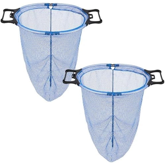 2 Pack Clam Bag Heavy Duty Chum Fish Bag Net 24" x 16" with Lockable Handle, Secure Closing Clip & Reinforced Mesh for Spearfishing, Diving, Lobstering, Clamming and Crabbing, Blue