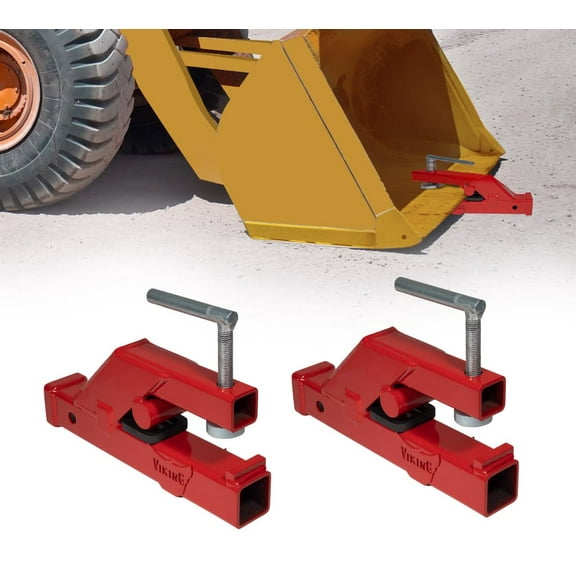 (2 Pack) Clamp On Trailer Hitch for Tractor Bucket - 2" Ball Hitch Receiver - Tractor Mount Adapter Compatible with Deere Bobcat Tractor Bucket