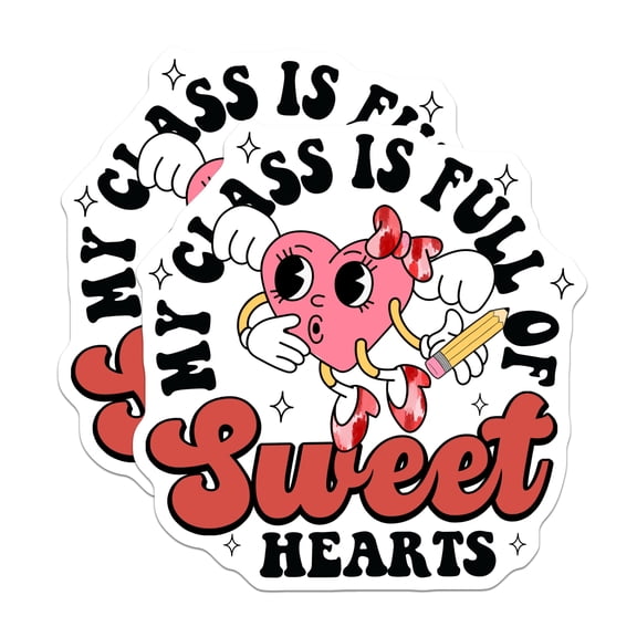 (2 Pack) My Class is Full of Sweethearts Magnets - Cute Classroom Magnets - Teacher Appreciation Magnets - 5" On Longest Side - for Cars, Refrigerators, Toolboxes, Lockers - Made in USA BMCS3090