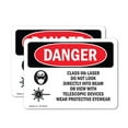 thumbnail image 1 of (2 Pack) Class IIIb Laser Do Not Look Into Beam OSHA Danger Sign 7 Inch X 5 Inch Vinyl Label Decal Sticker Weather Resistant, UV Protected for Workplace, Business, and Construction, 1 of 7