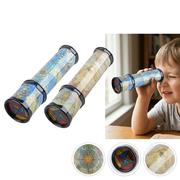 2 Pack Classic Kaleidoscope Toy - Magic Rotating & Stretchable Long World Kaleidoscope, Creative Optical Educational Toy, Unique Toy Stocking Stuffers for Kids, Tween Boys & Girls Gifts (2 Pcs)