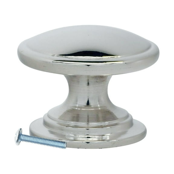 2 Pack Classic Mushroom Top Polished Nickel Cabinet Hardware Knob, 1-1/4 Inch Diameter