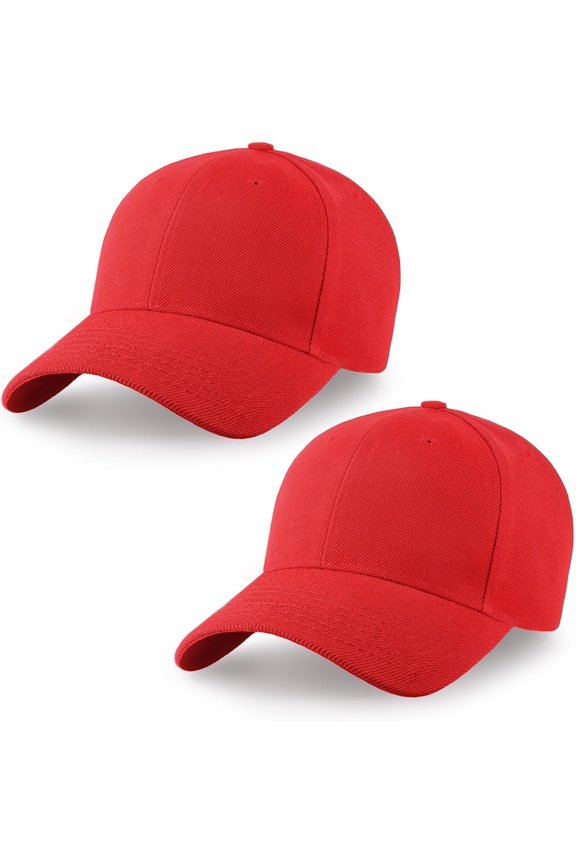 2-Pack Classic Structured Baseball Cap Adjustable Snapback Multipack Ball Caps for Custom Embroidery Running Workouts Outdoor