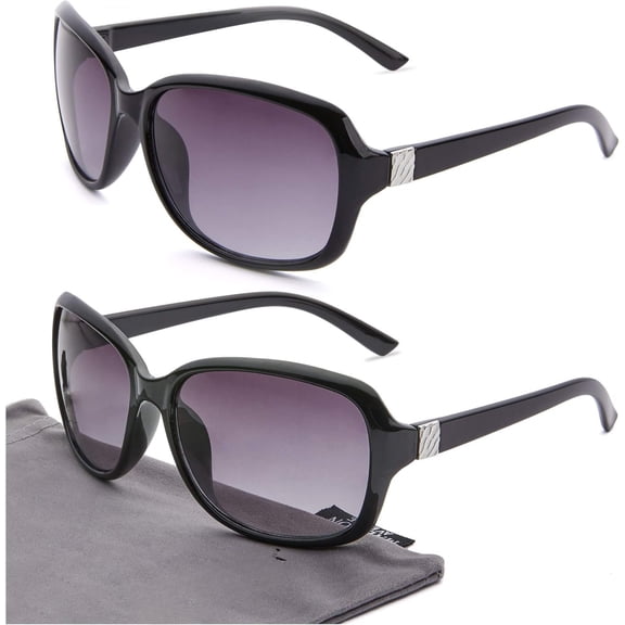 2 Pack Classic  Sunglasses for Women Men,Fashion Sun Shades Glasses with UV400 Protection