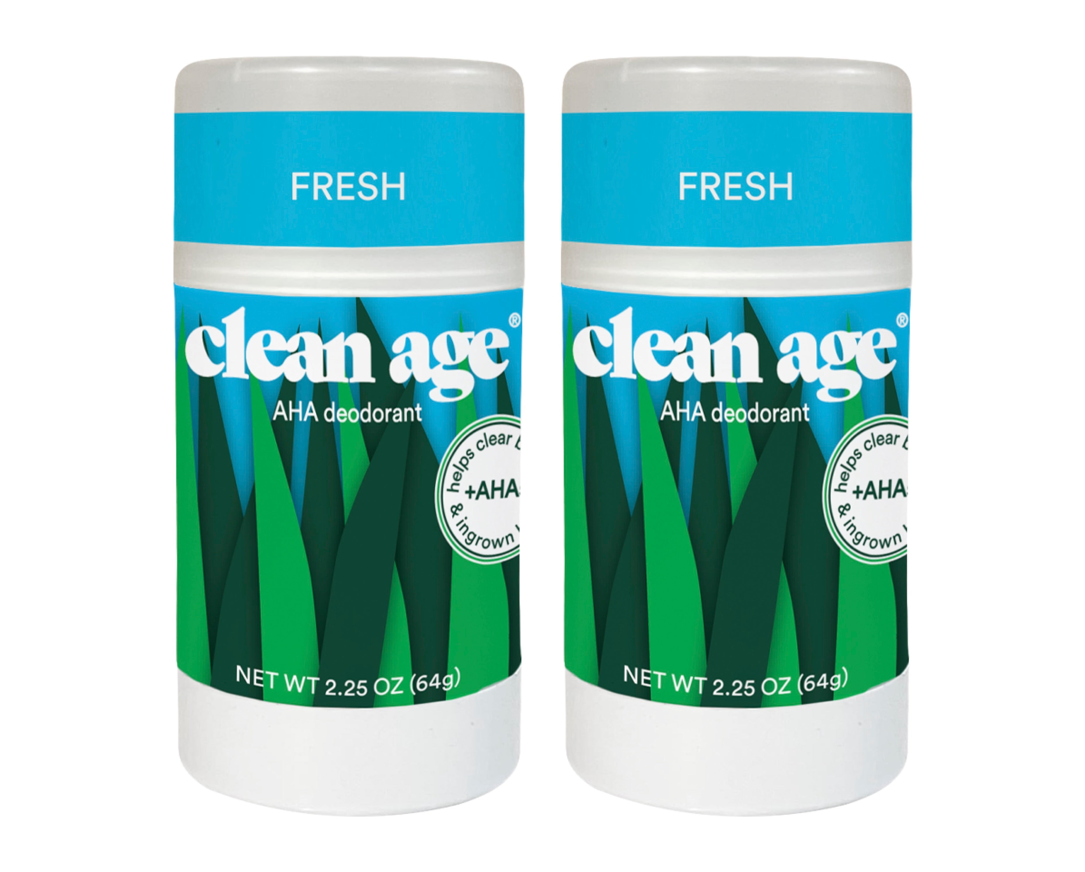 2-Pack Clean Age AHA Deodorant for Teens | Aluminum-Free, Safe for Sensitive Skin | Fresh Scent | 2.5 oz