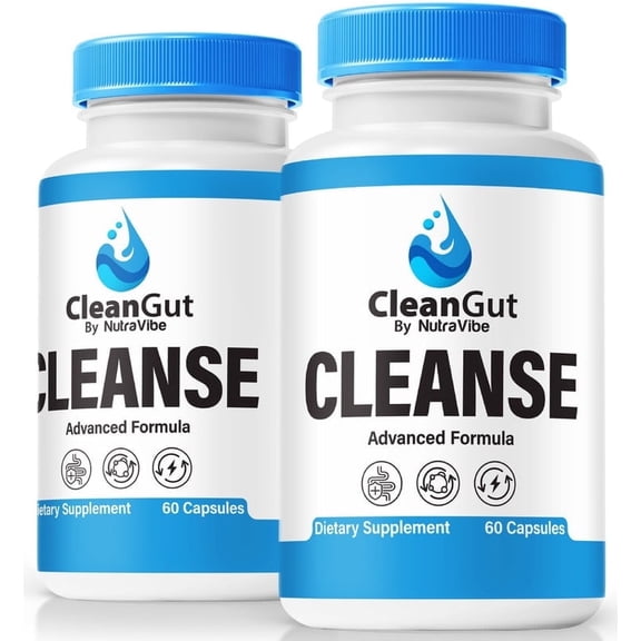 (2 Pack) Clean Gut Cleanse Capsules, Premium All-Natural Formula Supplement for Gut Health, CleanGut Powder Pills for Digestive Wellness, Official Probiotics Tablets Reviews (120 Capsules)