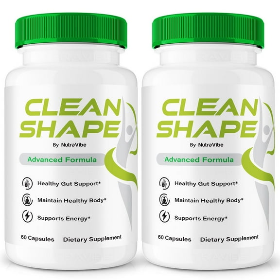 (2 Pack) Clean Shape Capsules  Gentle Gut & Digestive Support Formula for Balance & Wellness | Easy-to-Take Capsules (120 Capsules)