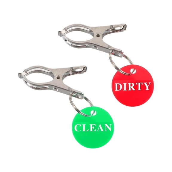 2 Pack Clean Sign Red And Green Laundry Signs Laundry Indicator Clips For Bathroom Or Dishwasher Tube Clamp Quick Release Welding Corner Clamps 3 Axis Clamps for Crafts 2ne1 Merchandise Rubber Clamp