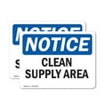 thumbnail image 1 of (2 Pack) Clean Supply Area OSHA Notice Sign 18 Inch X 12 Inch Vinyl Label Decal Sticker Weather Resistant, UV Protected for Workplace, Business, and Construction Site, Made in the USA, 1 of 6