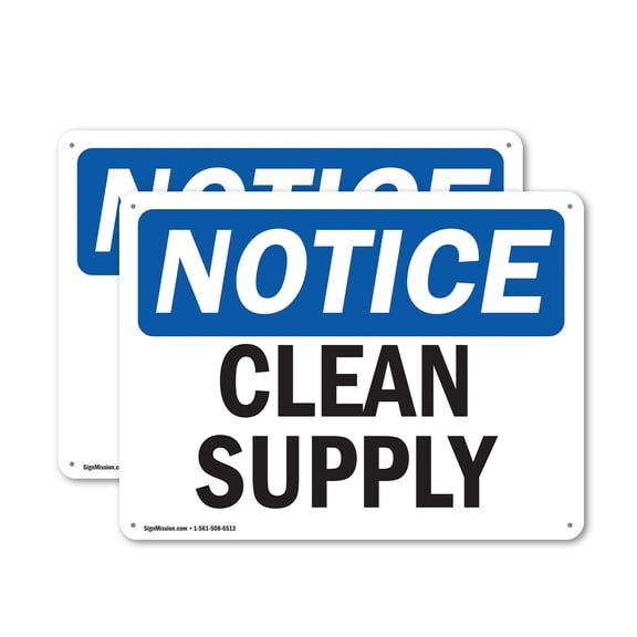 (2 Pack) Clean Supply OSHA Notice Sign 14 Inch X 10 Inch Plastic Sign, Weather Resistant, UV Protected for Workplace, Business, and Construction Site, Made in the USA