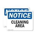 thumbnail image 1 of (2 Pack) Cleaning Area OSHA Notice Sign 18 Inch X 12 Inch Plastic Sign, Weather Resistant, UV Protected for Workplace, Business, and Construction Site, Made in the USA, 1 of 8