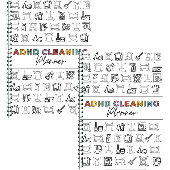 2 Pack Cleaning Planner, Cleaning Schedule and Checklist Organizer, Daily Weekly Monthly Household Cleaning Planner, Chore Chart Notebook for Home, Family Cleaning Tasks, DIY Home Improvement
