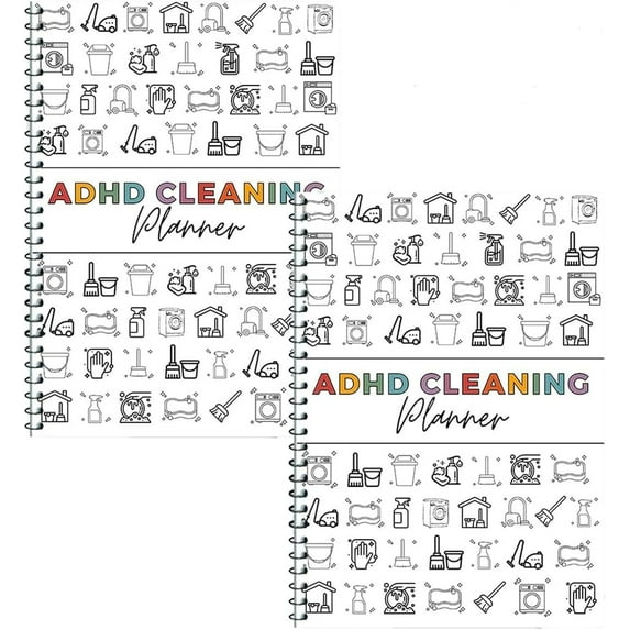 2 Pack Cleaning Planner, Cleaning Schedule and Checklist Organizer, Daily Weekly Monthly Household Cleaning Planner, Chore Chart Notebook for Home, Family Cleaning Tasks, DIY Home Improvement