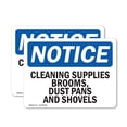 thumbnail image 1 of (2 Pack) Cleaning Supplies Brooms Dust Pans And Shovels OSHA Notice Sign, 1 of 7
