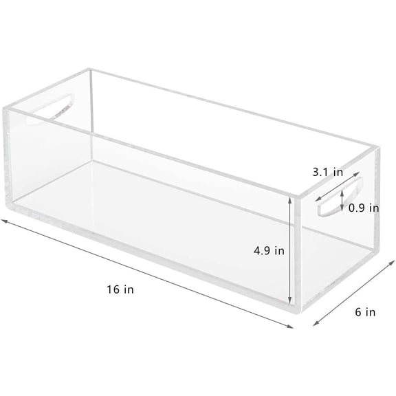 2 Pack Clear Acrylic DVD Storage Box Organizer for Media Cases with Handles