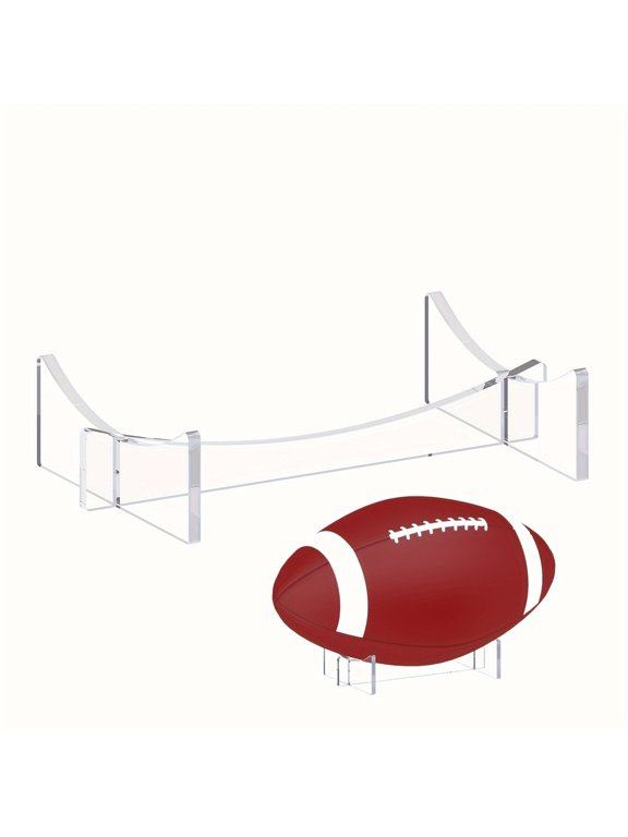 2 Pack Clear Acrylic Football Display Stand, Sturdy Ball Holder for Collectibles & Memorabilia, Transparent