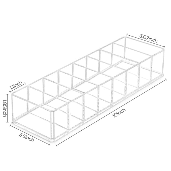 2 Pack Clear Acrylic Makeup Compact Organizer, 8 Spaces Vanity Organizer Stand Eyeshadow Pallet Storage for Lipstick Powder Highlighter, Skincare Cosmetic Display Cases for Bathroom