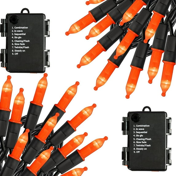 2 Pack Clear Christmas Lights, 50Count 16.4 Feet Incandescent Bulb Mini String Lights with White Wire for Indoor Christmas Tree Garland Birthday Wedding Party Festival Decoration (Orange)