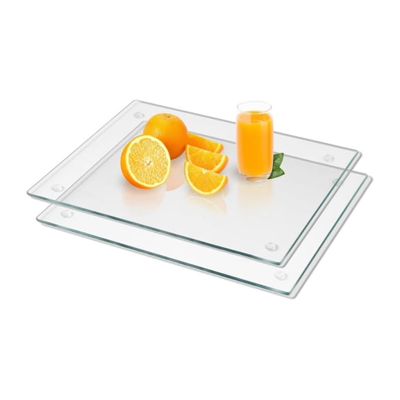 2-Pack Clear Cutting Boards Large Non-Slip Plastic Chopping Boards for Bread, Meat, Vegetables & Kitchen Prep