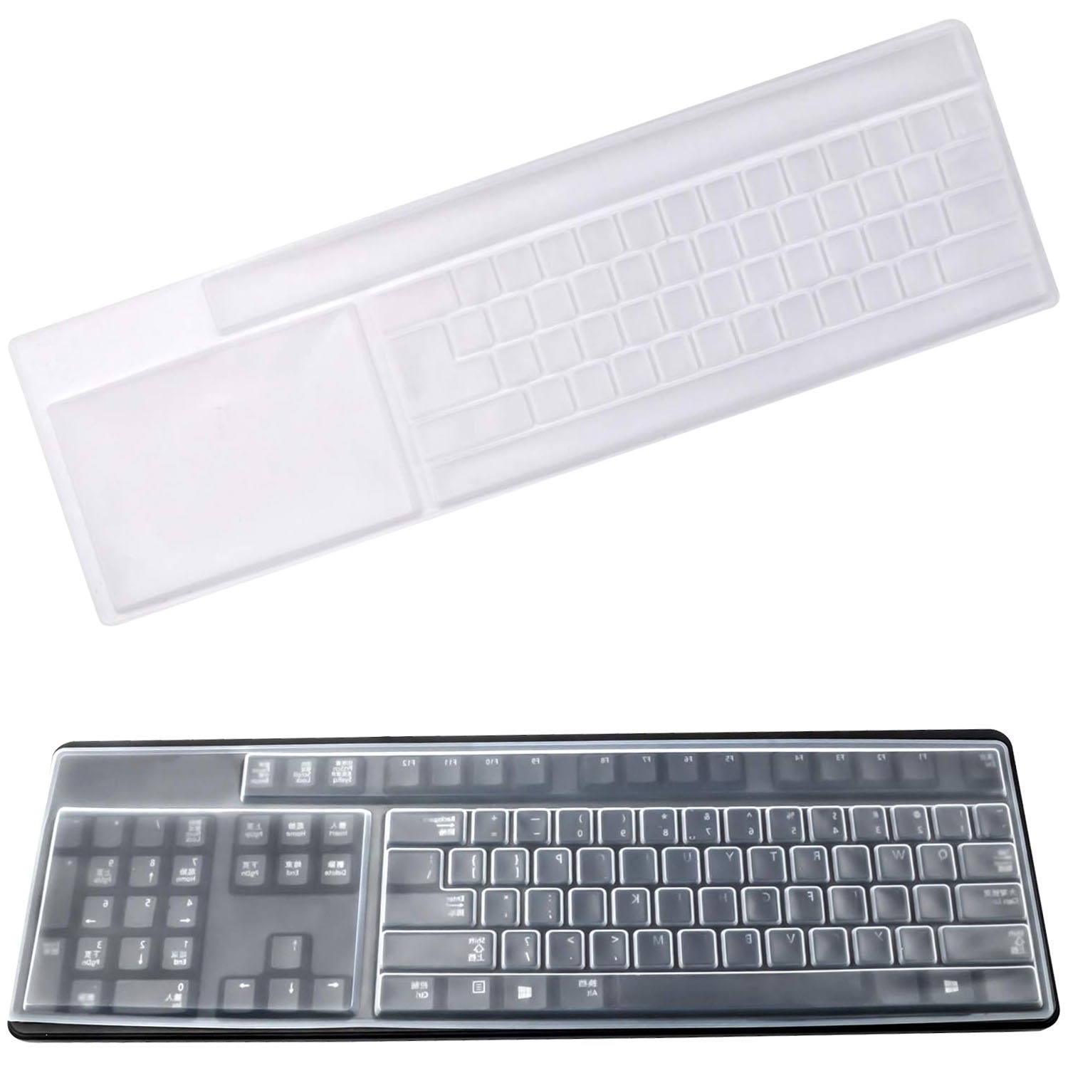 Siliconen Toetsenbordhoes Voor 104/107 Toetsen – Transparant, 0,3 Mm Dun, Waterdicht & Stofdicht