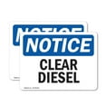 thumbnail image 1 of (2 Pack) Clear Diesel OSHA Notice Sign 14 Inch X 10 Inch Vinyl Label Decal Sticker Weather Resistant, UV Protected for Workplace, Business, and Construction Site, Made in the USA, 1 of 7