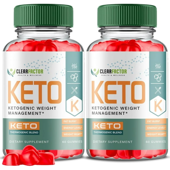 (2 Pack) Clear Factor Keto ACV Gummies - Apple Cider Vinegar Supplement for Weight Loss - Energy & Focus Boosting Dietary Supplements for Weight Management & Metabolism - Fat Burn - 120 Gummies