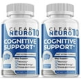 thumbnail image 1 of (2 Pack) Clear Neuro 10 - Nootropic Memory Booster Dietary Supplement for Focus, Memory, Clarity, & Energy - Advanced Cognitive Support Formula for Maximum Strength - 120 Capsules, 1 of 3