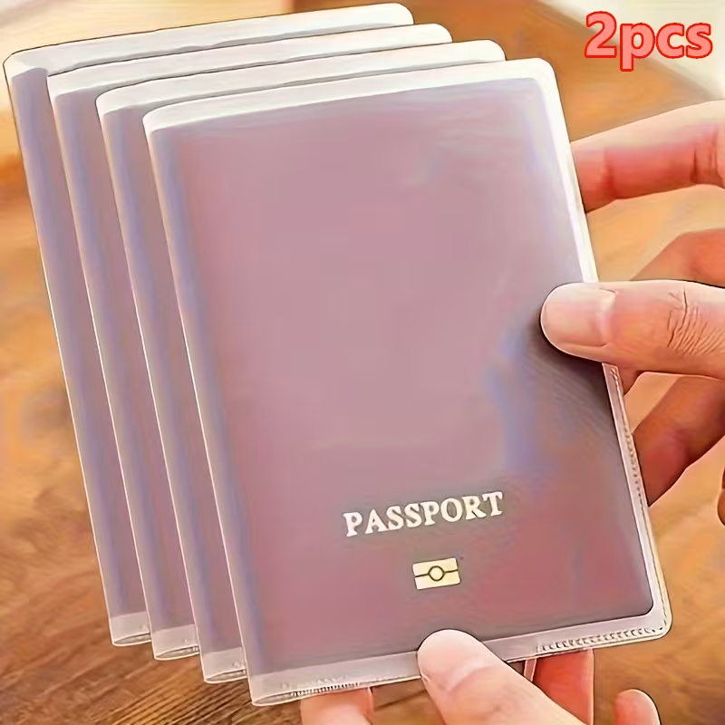 2-Pack Clear Passport Holders with Multiple Card Slots, Scratch-Resistant Document Protector & Travel Wallet