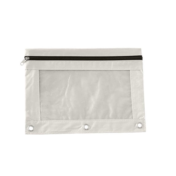 2 Pack Clear Pencil Pouch for 3 Ring Binder Pencil Pouch Bag, for Binder with See Through Window and Single Zipper, for Classroom and Office Supplies(I)