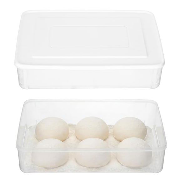 2 Pack Clear Plastic Pizza Dough Proofing Boxes with Lids, Rectangle Stackable Fermentation Containers