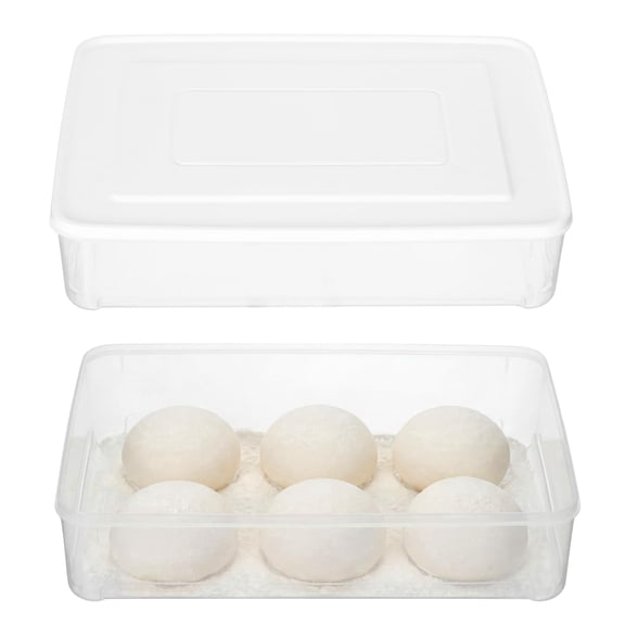 2 Pack Clear Plastic Pizza Dough Proofing Boxes with Lids, Rectangle Stackable Fermentation Containers