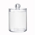 thumbnail image 1 of 2-Pack Clear QTip Dispenser Canisters - Bathroom Storage Jars for Cotton Swabs, Cotton Balls & Rounds - Stackable Apothecary Style Organizer for Vanity Countertop, 1 of 3