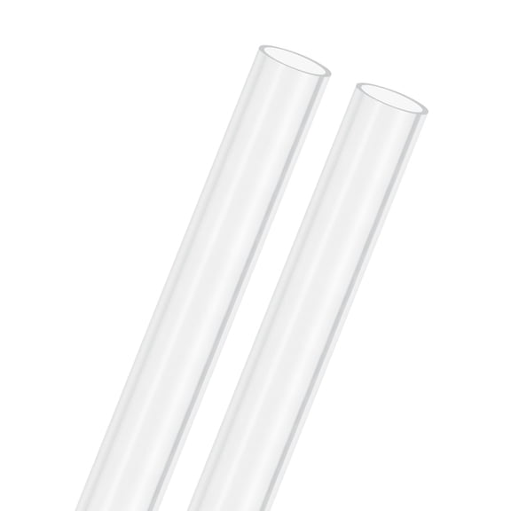 2-Pack Clear Plastic Tube, 12mm[0.47"] ID x 14mm[0.55"] OD High Impact Rigid Polycarbonate Round Pipes[305mm/12IN]