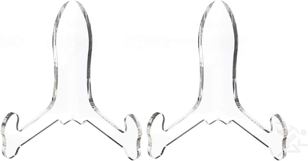 2 Pack Clear Plate Display Stand Easels Displays Picture Frames