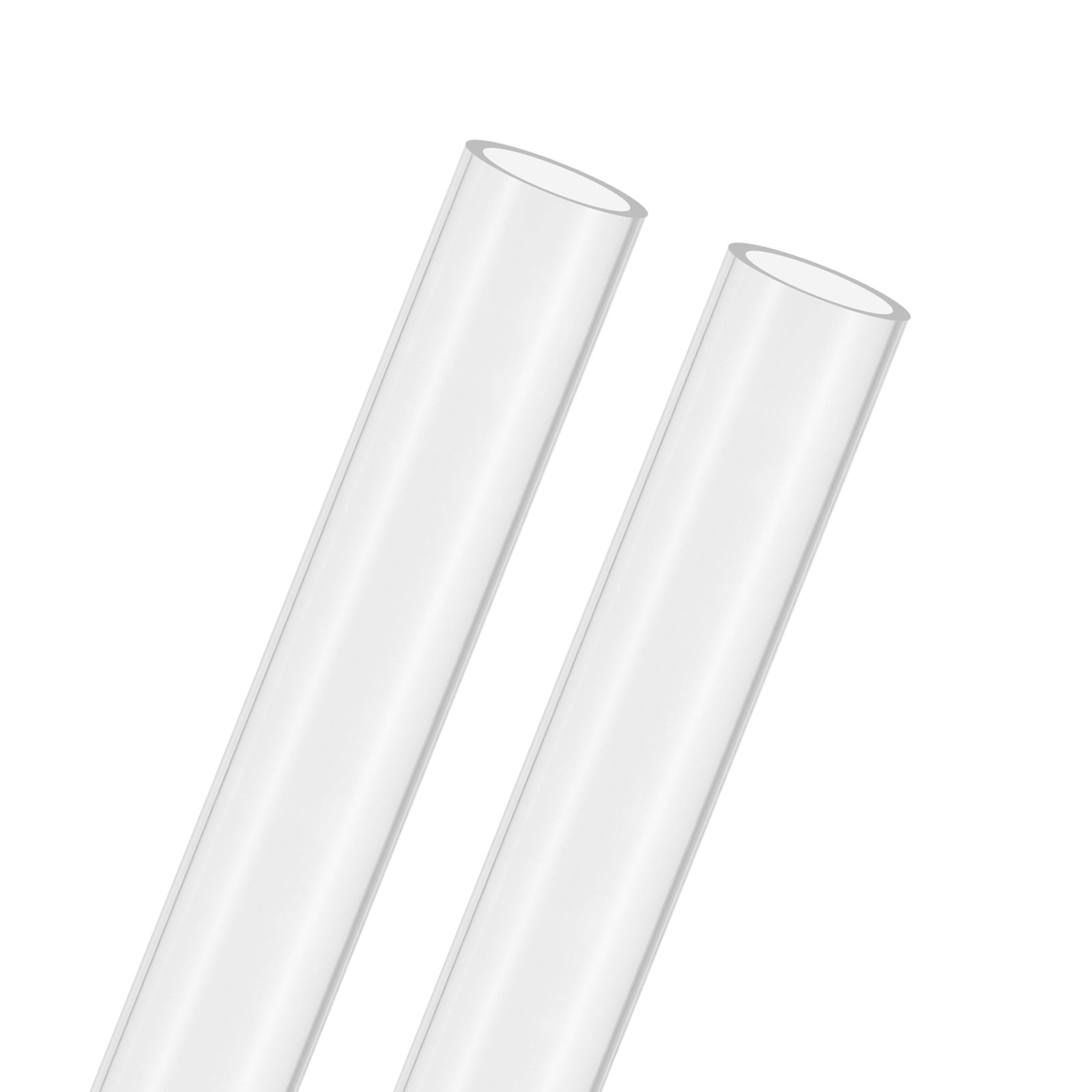 2-Pack Clear Rigid Acrylic Pipe, 21mm[0.83"] ID x 26mm[1.02"] OD Plastic Round Tube for Water Cooling System/Lamps/Fountains/Aquariums [305mm/12IN]