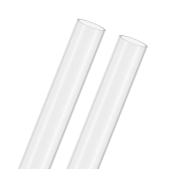 2-Pack Clear Rigid Acrylic Pipe, 24mm[0.94"] ID x 28mm[1.1"] OD Plastic Round Tube for Water Cooling System/Lamps/Fountains/Aquariums [305mm/12IN]